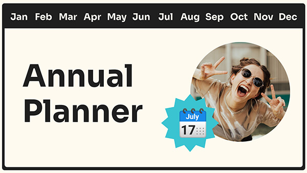 Interactive Annual planner template