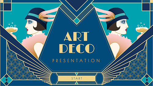 create educational presentation Interactive Art deco presentation template