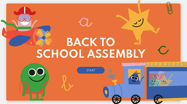 free powerpoint video presentation templates Interactive Back to school assembly template