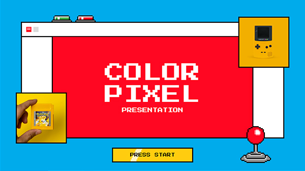 create educational presentation Interactive Color pixel presentation template