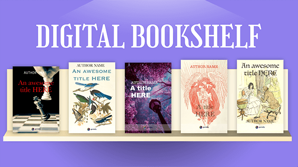 create educational presentation Interactive Digital bookshelf template
