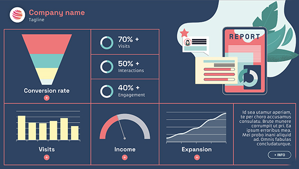 free powerpoint video presentation templates Interactive Digital marketing dashboard template
