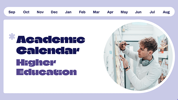 Interactive Higher education academic calendar template