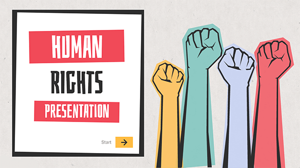 create educational presentation Interactive Human rights presentation template