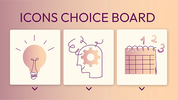 create educational presentation Interactive Icons choice board template