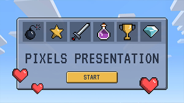 create educational presentation Interactive Pixels presentation template