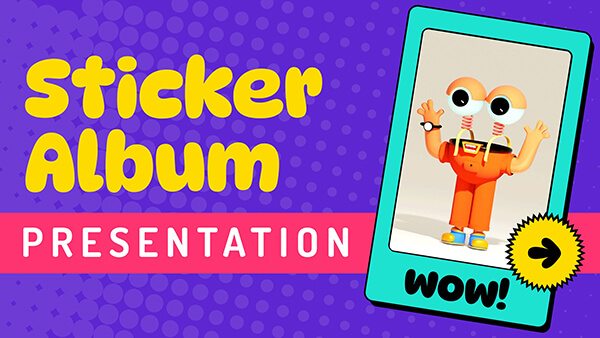 create educational presentation Interactive Sticker album template