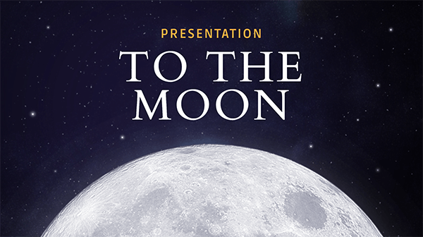 create educational presentation Interactive To the moon presentation template
