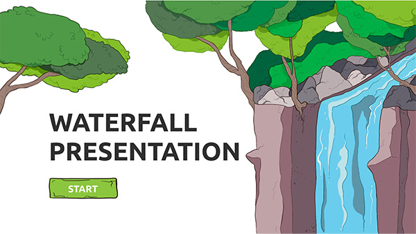 create educational presentation Interactive Waterfall presentation template