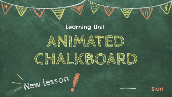 create educational presentation Interactive Animated Chalkboard Learning Unit template