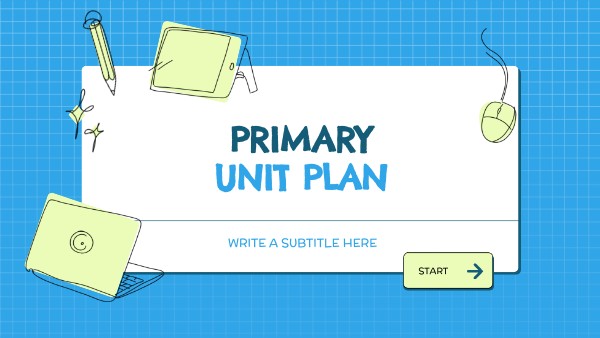 Interactive Primary Unit Plan template